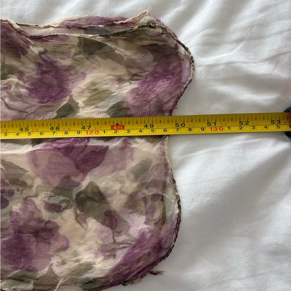 Vintage Floral Sheer Scarf Lot - Set of 3 Romantic Gauze Scarves - Picture 7 of 12